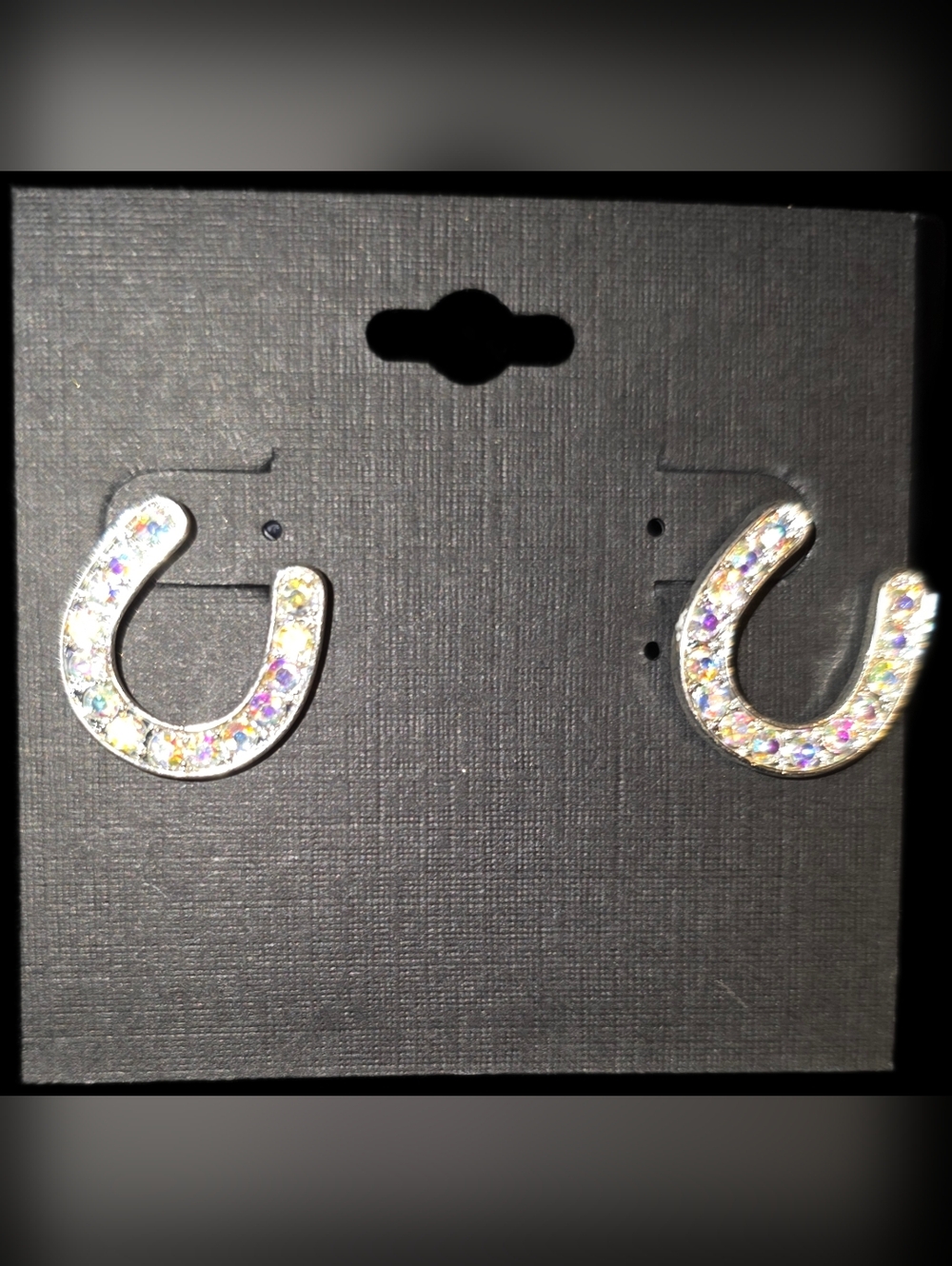 Iridescent Horseshoe Earrings